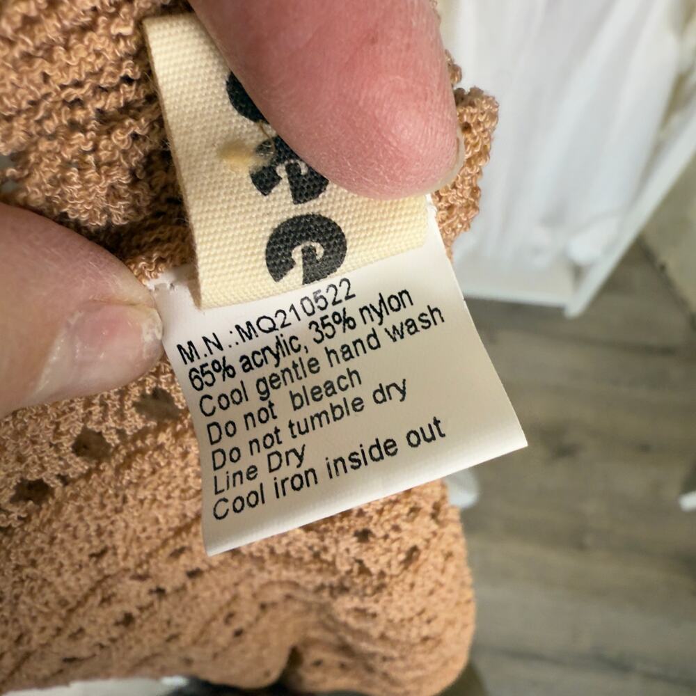 Women's Tan Knit Sweater Vest - Picture 6 of 8